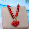 Fashionable Individual Dopamine Colored Bead Heart Pendant