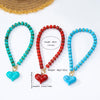 Fashionable Individual Dopamine Colored Bead Heart Pendant