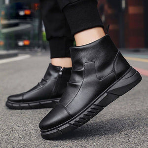 New High Top Zipper 100% Genuine Leather Boots