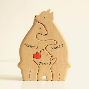 Wooden Bears Personalized Family Puzzle Decor