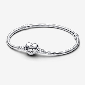 Personalized Heart Clasp Snake Chain Bracelet