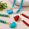 Fashionable Individual Dopamine Colored Bead Heart Pendant
