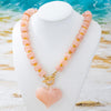 Fashionable Individual Dopamine Colored Bead Heart Pendant