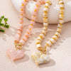 Fashionable Individual Dopamine Colored Bead Heart Pendant