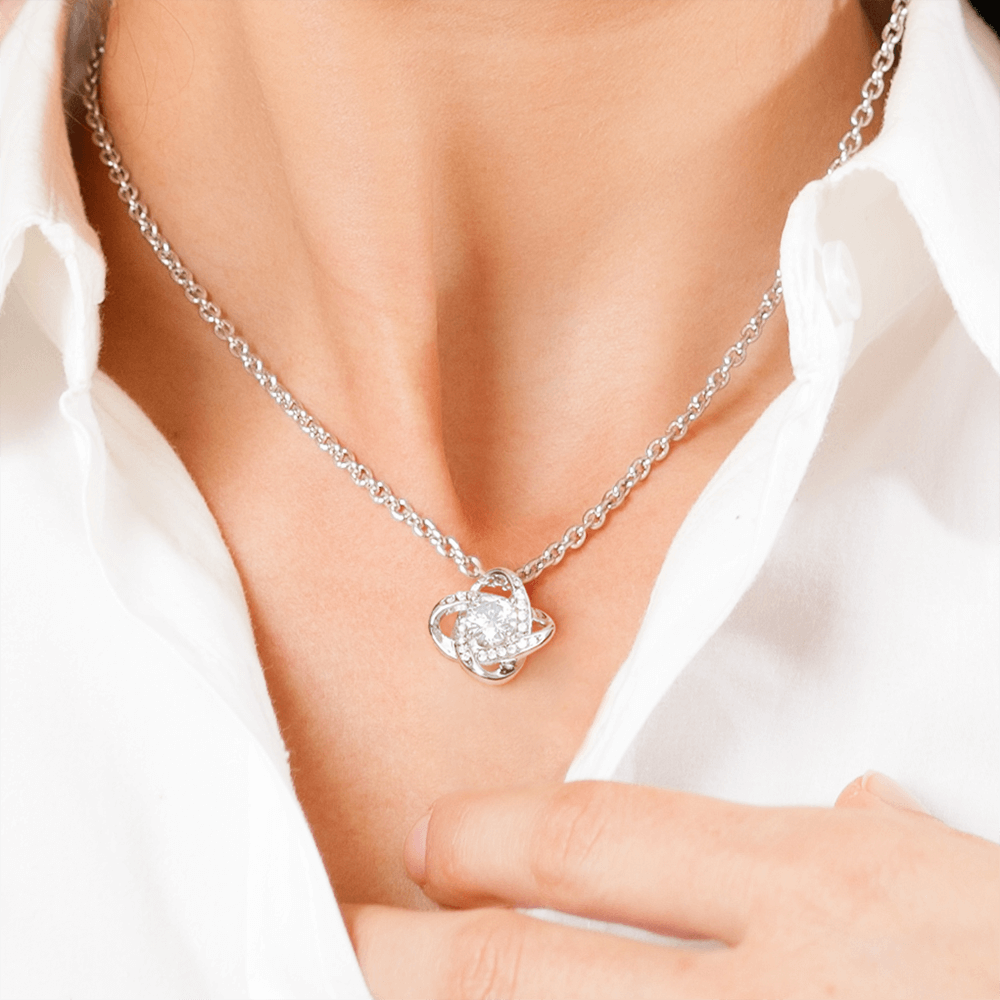 WHITE GOLD NECKLACE - WITH REAL ROSE - TO MY LOVE