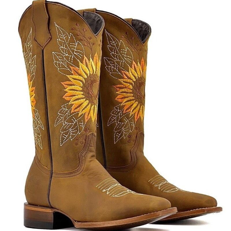 Western women's cowboy embroidered boots