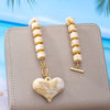 Fashionable Individual Dopamine Colored Bead Heart Pendant