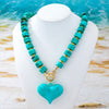 Fashionable Individual Dopamine Colored Bead Heart Pendant