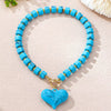 Fashionable Individual Dopamine Colored Bead Heart Pendant