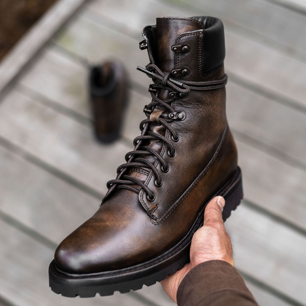 High quality men's genuine leather handmade boots