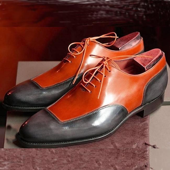 Handmade Color Block Men's Dress Shoes