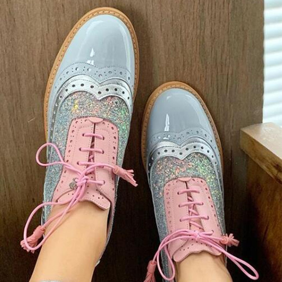 Luxury Handmade Genuine Leather Oxford Women Shoes