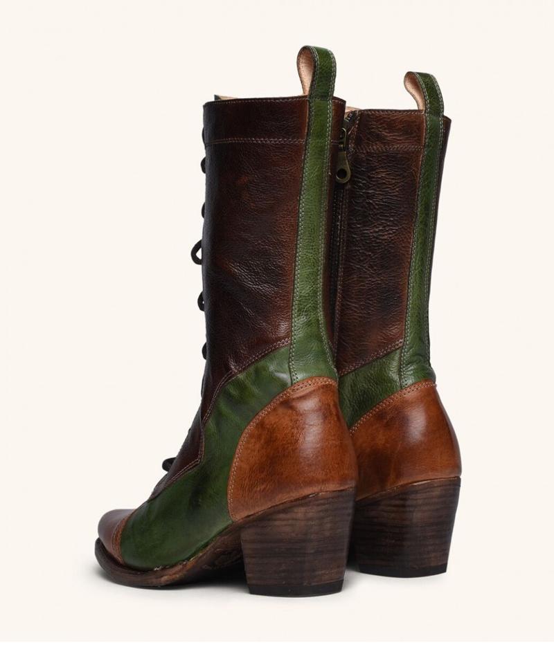 New Lace-up Genuine Leather High Boots