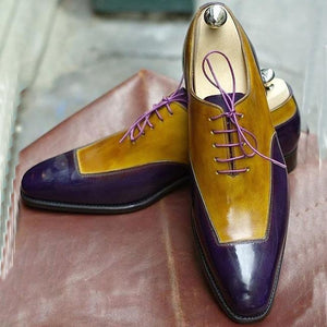 Handmade Color Block Men's Dress Shoes