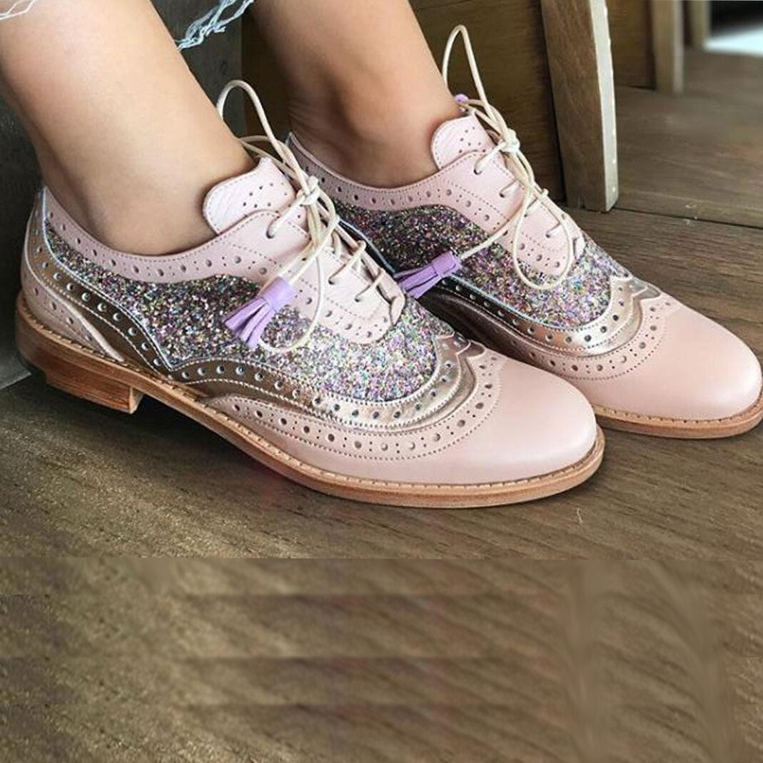 Luxury Handmade Genuine Leather Oxford Women Shoes