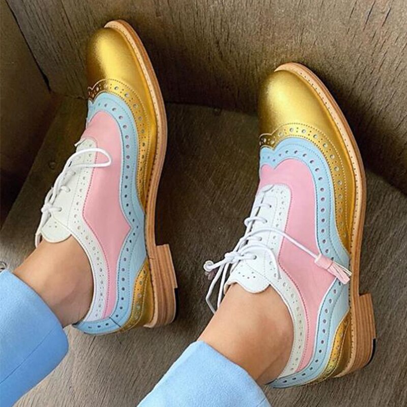 Luxury Handmade Genuine Leather Oxford Women Shoes