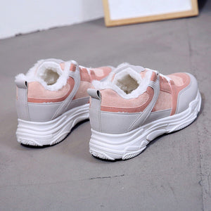 Women Winter Lace-Up Shoes Velvet Sneakers