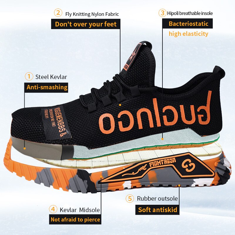 Lightweight Steel Toe indestructible Sneakers