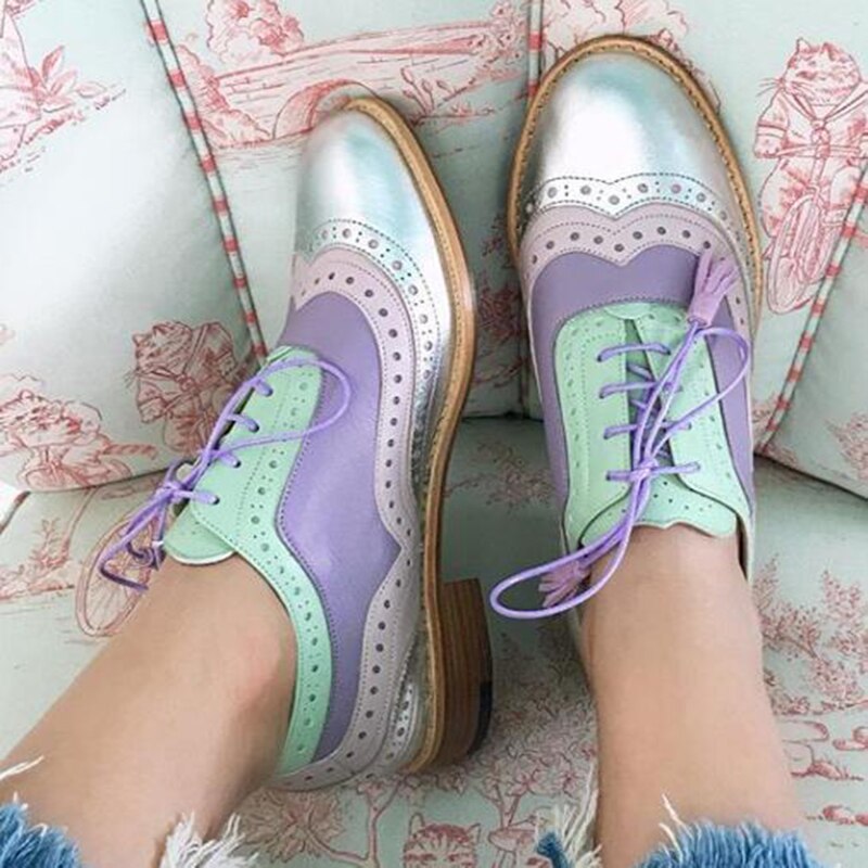 Luxury Handmade Genuine Leather Oxford Women Shoes
