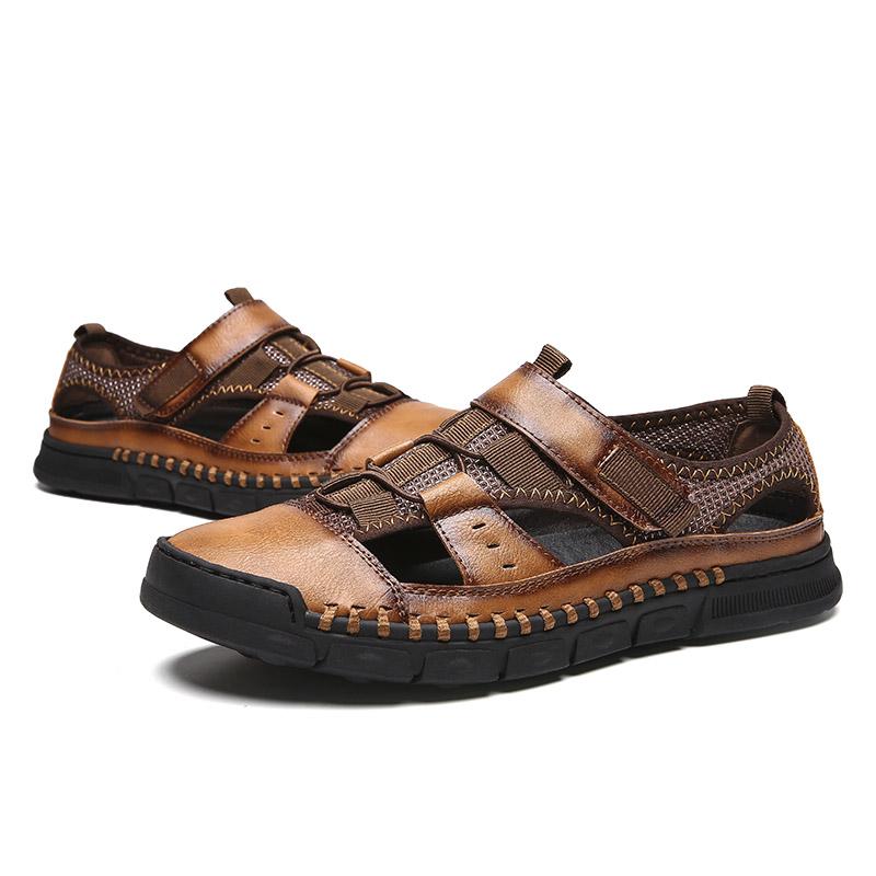 New Genuine Leather Cowhide Men Sandals