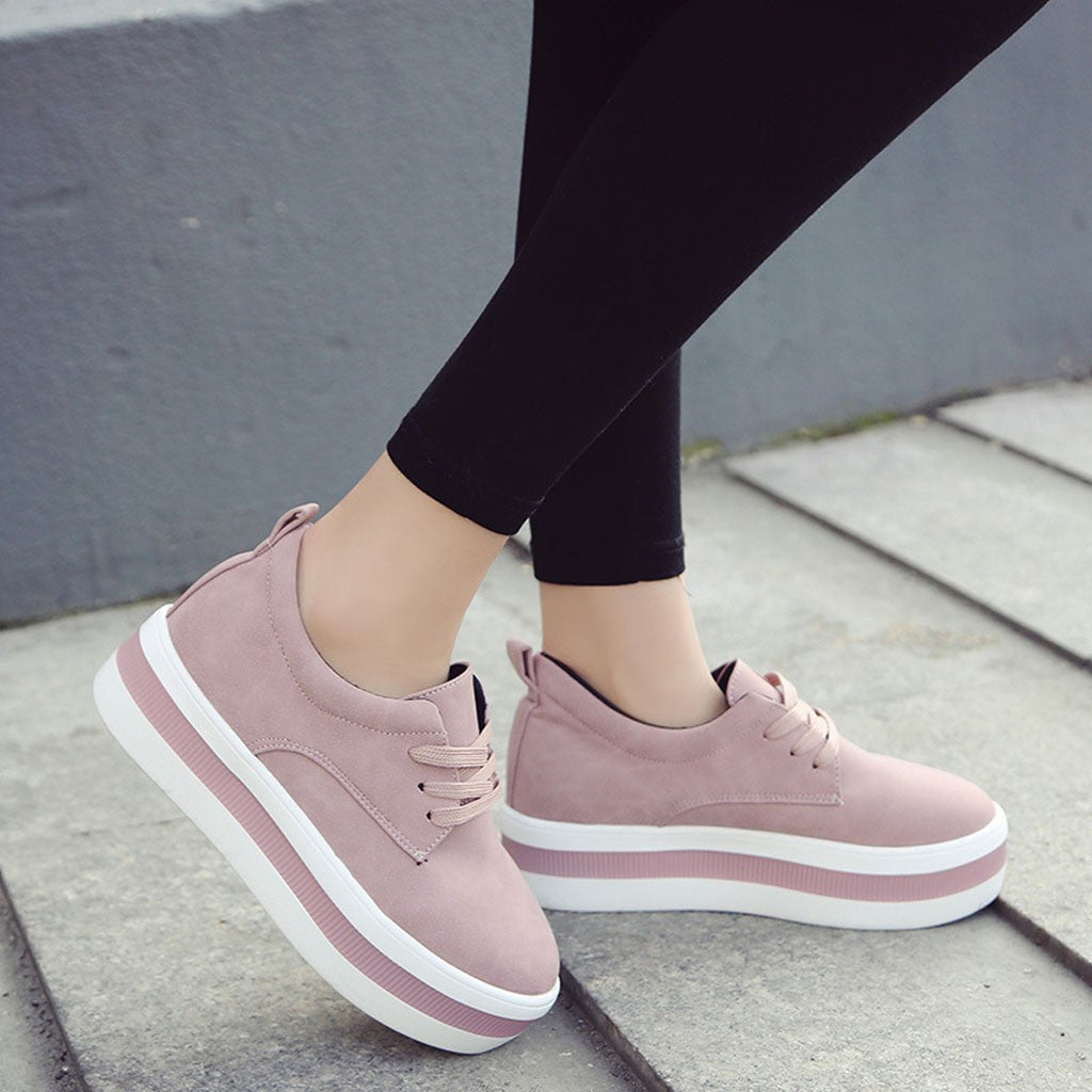 Perimedes pink lace-up sneaker shoes for woman