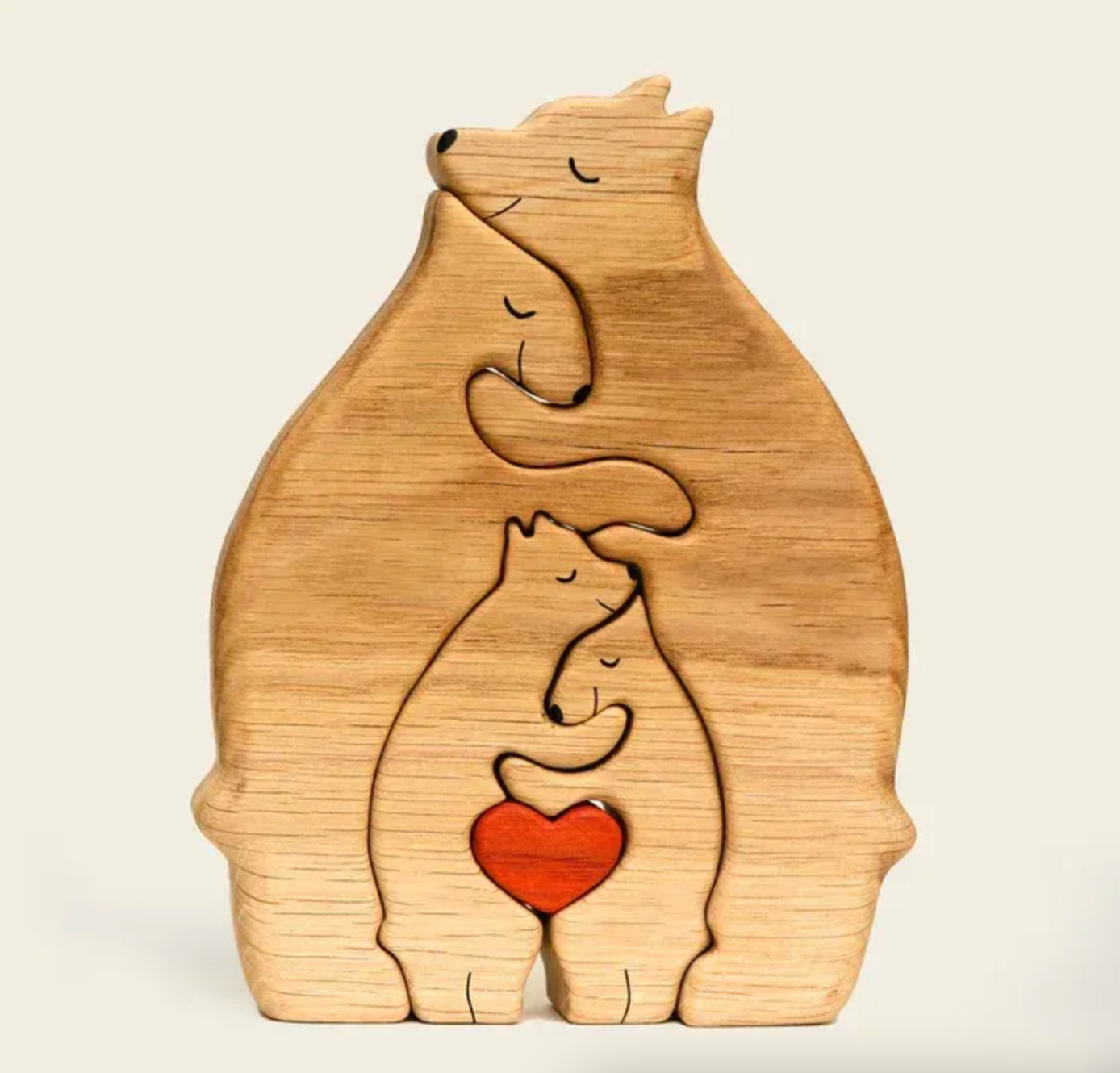 Wooden Bears Personalized Family Puzzle Decor