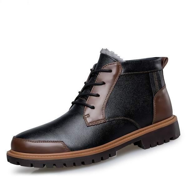 Fashion Man Business Warm Fur Ankle Boots