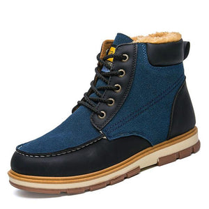 Super Warm Men's Winter Pu Leather Ankle Boots