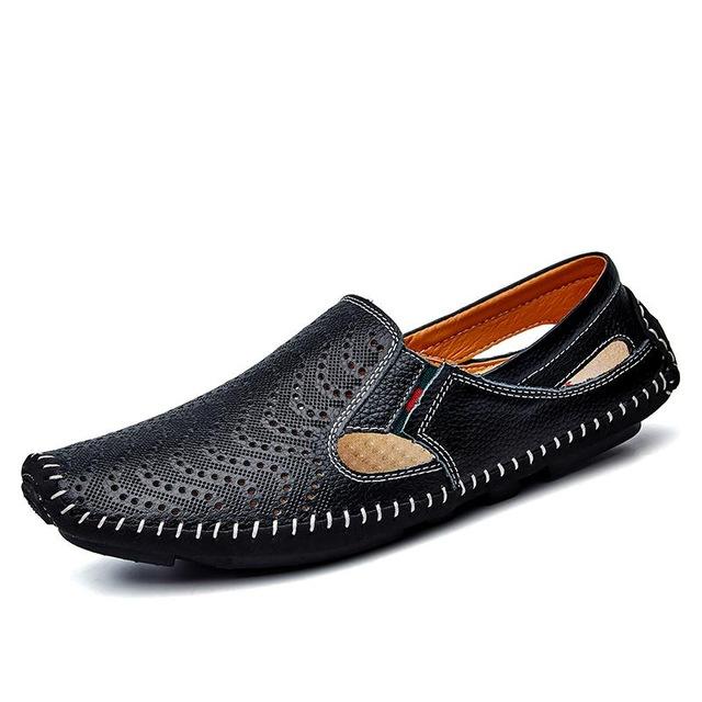 Men Luxury Leather Casual Slip-on Sandals